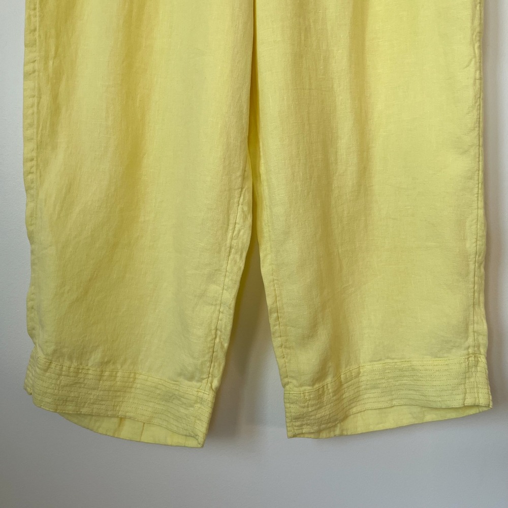 NEW J.Jill Pure Linen Trapunto Stitched Pants Butter Yellow Womens 2X - Picture 4 of 13